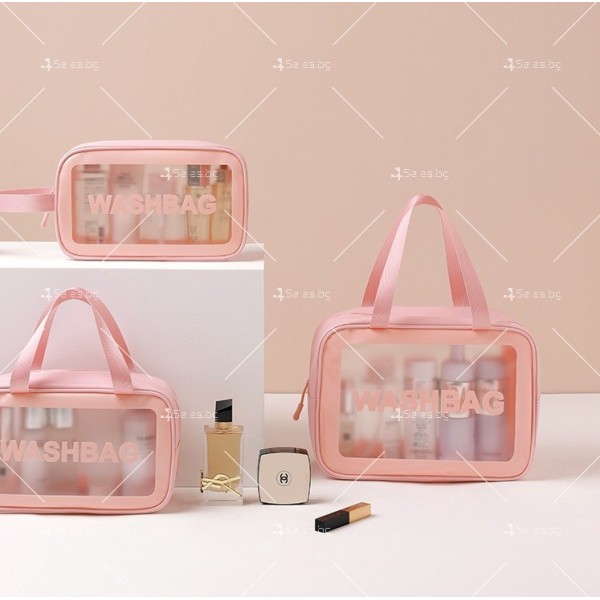 Прозрачна чанта несесер за козметични продукти, различни размери HZS556 9
