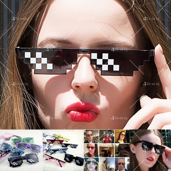 Пикселни дамски слънчеви очила, различни цветове