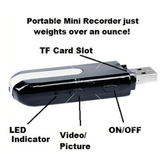 Скрита камера за видеонаблюдение, USB флашка, HD 720x480 - sc29