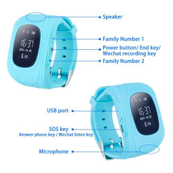 GPS часовник -телефон за деца - тракер за проследяване smart watch q50 16