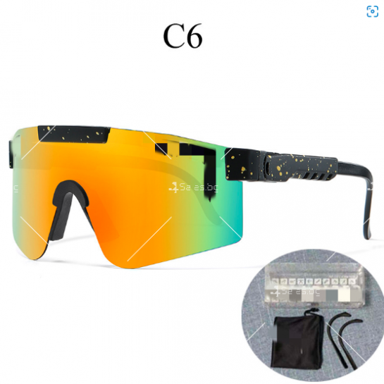 Двойни широки поляризирани спортни слънчеви очила рамка Tr90 и Uv400 защита YJ86