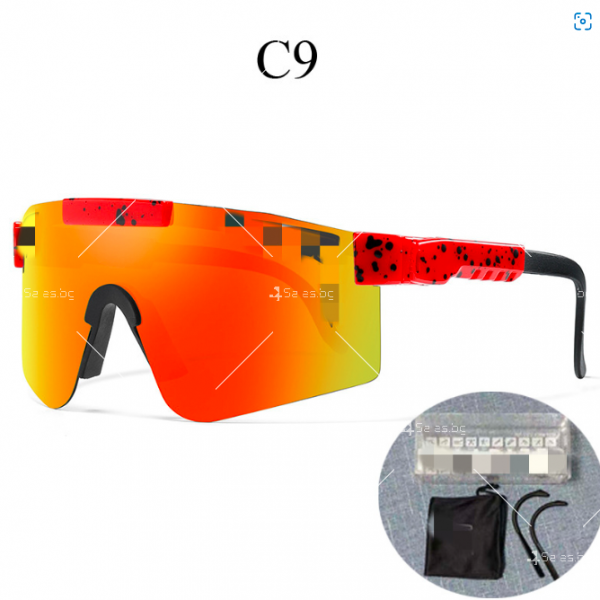 Двойни широки поляризирани спортни слънчеви очила рамка Tr90 и Uv400 защита YJ86 19