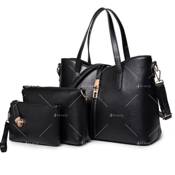 Луксозна кожена чанта в черно BAG4 1