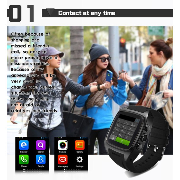 Смарт часовник със сим карта 3G  gps  камера   Smart Watch X01 18