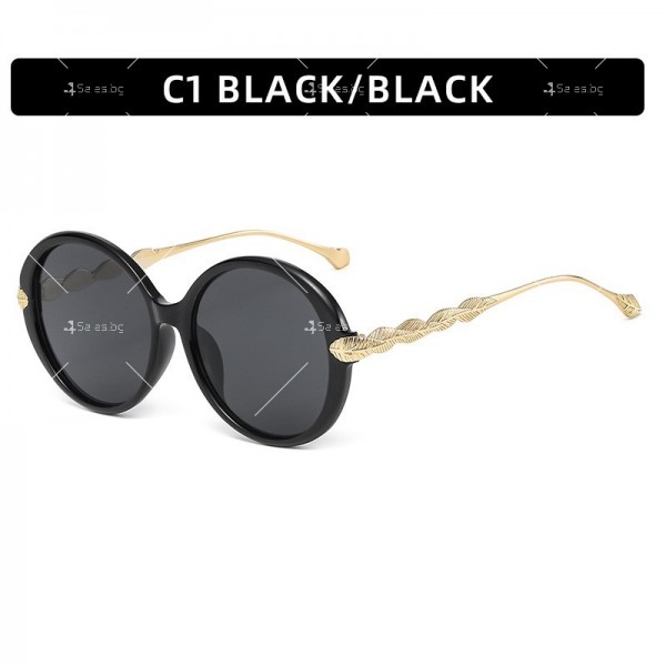 Супер свежи дамски слънчеви очила с ефектна златна рамка 7