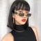 Модни дамски слънчеви очила с овални стъкла и висящи рингове от тях 12