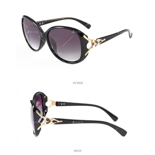 Елегантни дамски слънчеви очила с кръгли стъкла и ефектни дръжки 7
