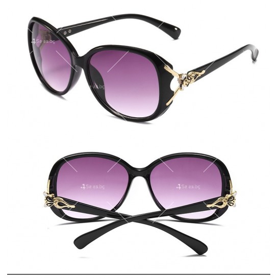 Елегантни дамски слънчеви очила с кръгли стъкла и ефектни дръжки