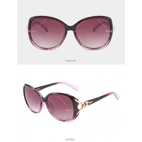 Елегантни дамски слънчеви очила с кръгли стъкла и ефектни дръжки 21