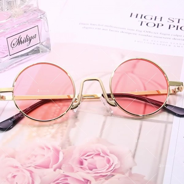 Ретро слънчеви очила с кръгла форма на стъклата 4