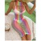 Къса плажна мрежеста рокля с поло яка NY186 3