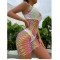Къса плажна рокля на едра мрежа с тънки презрамки NY187 1