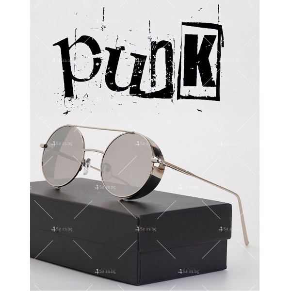 Ретро слънчеви очила с ветроустойчива кръгла рамка 5