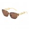 Дамски слънчеви очила тип котешко око с ефектни златни дръжки 3