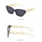 Дамски слънчеви очила тип котешко око с ефектни златни дръжки 10