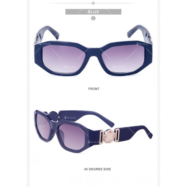 Дамски слънчеви очила в ретро стил и квадратни стъкла 33