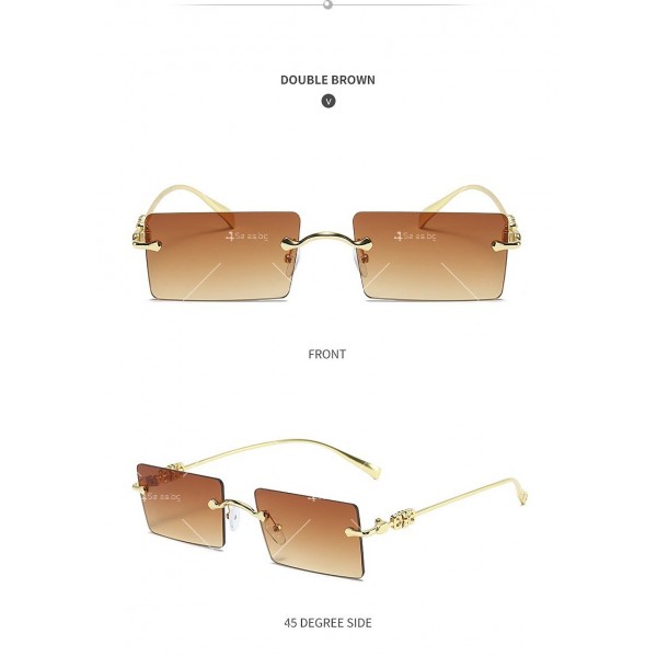 Унисекс квадратни слънчеви очила с тънки рамки 12