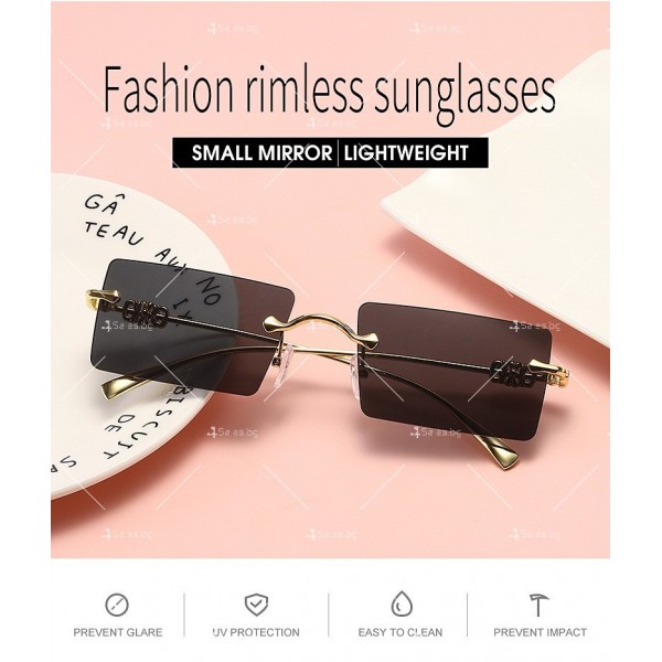 Унисекс квадратни слънчеви очила с тънки рамки 14