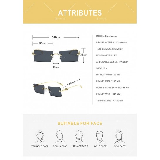 Унисекс квадратни слънчеви очила с тънки рамки