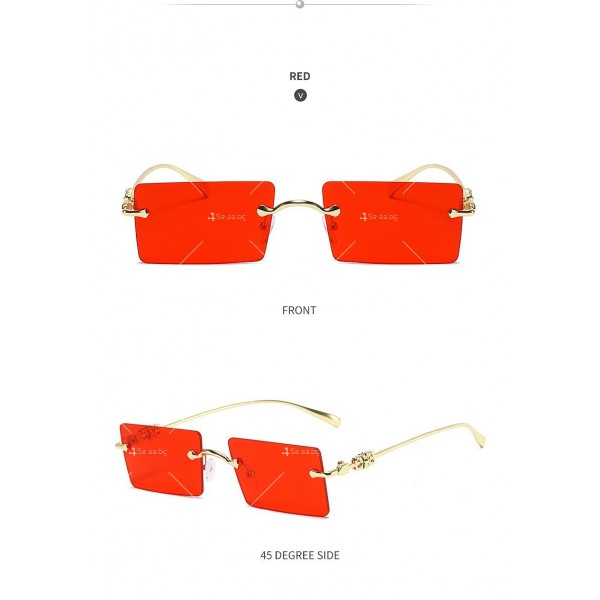 Унисекс квадратни слънчеви очила с тънки рамки 19