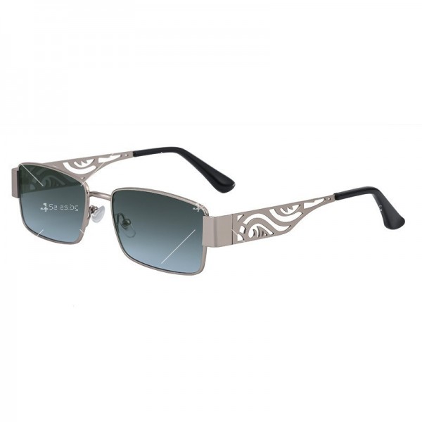 Дамски квадратни слънчеви очила с дебели метални дръжки 7