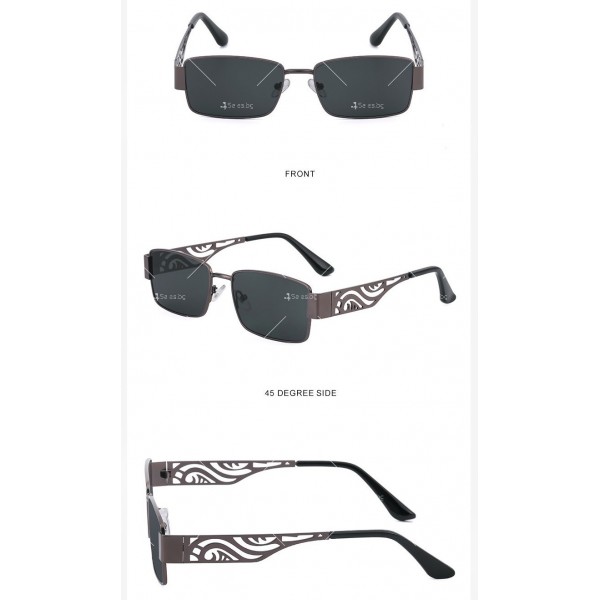 Дамски квадратни слънчеви очила с дебели метални дръжки 13