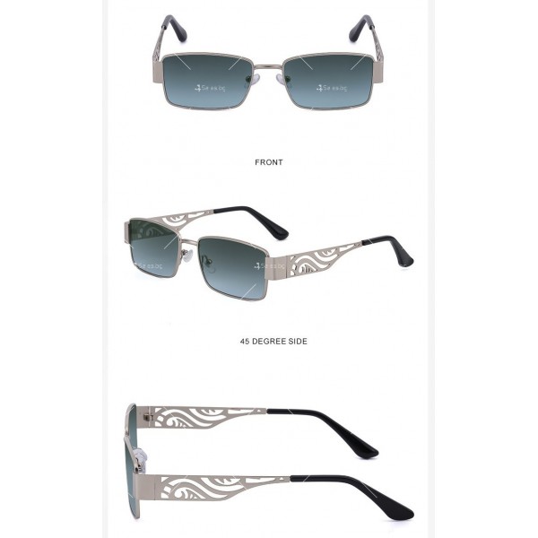 Дамски квадратни слънчеви очила с дебели метални дръжки 16