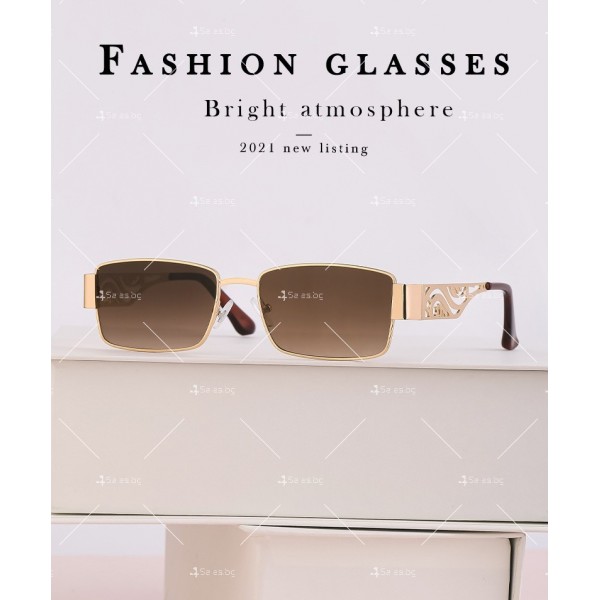 Дамски квадратни слънчеви очила с дебели метални дръжки 20
