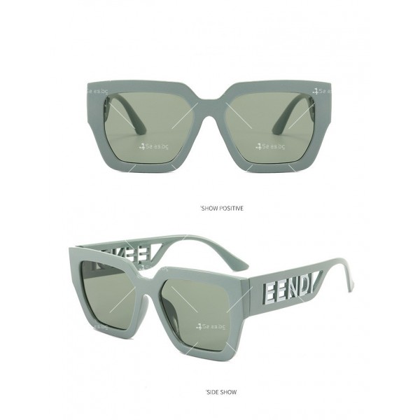 Дамски слънчеви очила котешко око с дебели дръжки с надписи 4