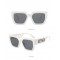 Дамски слънчеви очила котешко око с дебели дръжки с надписи 5