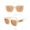 Дамски слънчеви очила котешко око с дебели дръжки с надписи 12