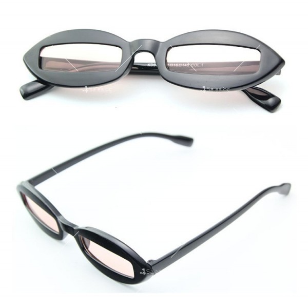 Дамски слънчеви очила тип котешко око с малки правоъгълни стъкла 6