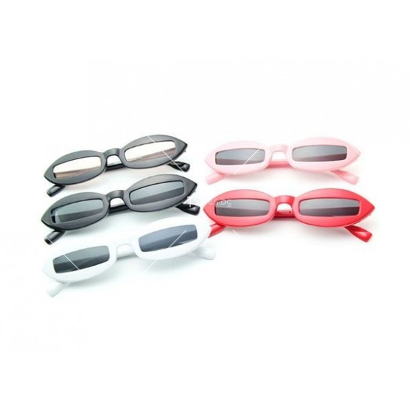 Дамски слънчеви очила тип котешко око с малки правоъгълни стъкла 10