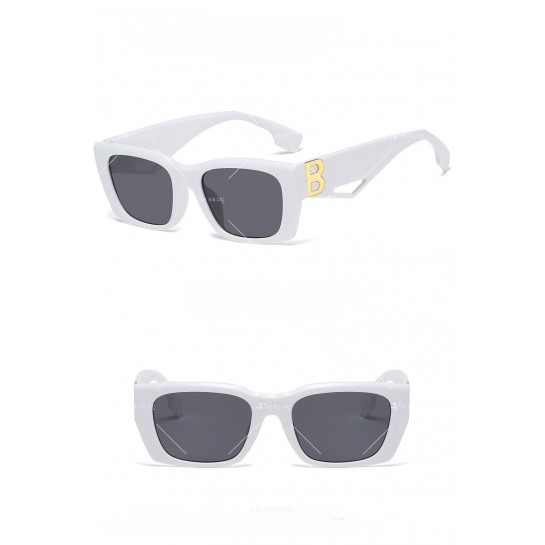 Ретро квадратни дамски слънчеви очила с декорация “B” на дръжките