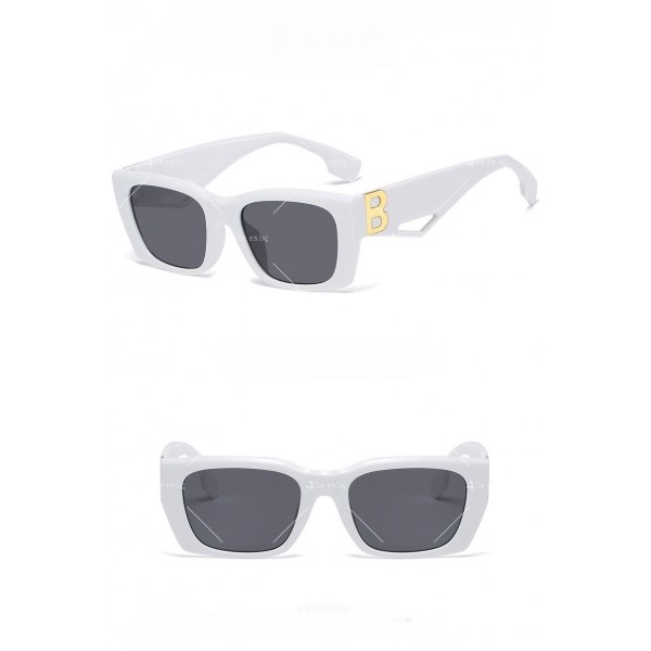 Ретро квадратни дамски слънчеви очила с декорация “B” на дръжките 7