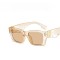 Ретро квадратни дамски слънчеви очила с декорация “B” на дръжките 10