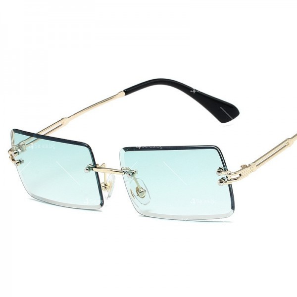 Дамски ефектни слънчеви очила с правоъгълни форми на стъклата 2