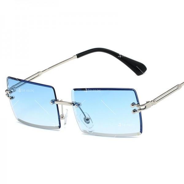 Дамски ефектни слънчеви очила с правоъгълни форми на стъклата 12