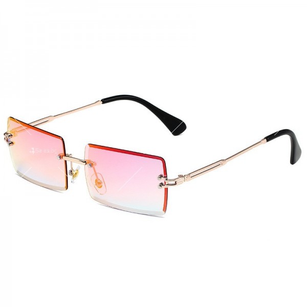 Дамски ефектни слънчеви очила с правоъгълни форми на стъклата 34