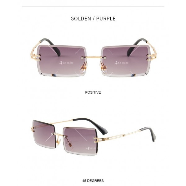 Дамски ефектни слънчеви очила с правоъгълни форми на стъклата 38