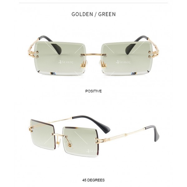 Дамски ефектни слънчеви очила с правоъгълни форми на стъклата 39