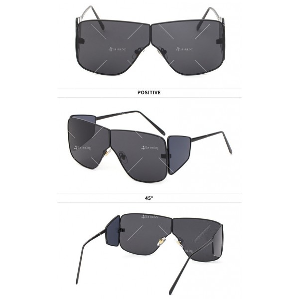 Слънчеви очила стил стиймпънк с големи стъкла и странични прегради 4