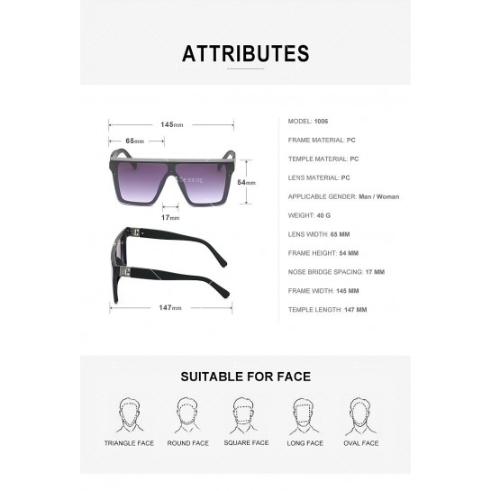 Дамски слънчеви очила с ретро дизайн и права рамка