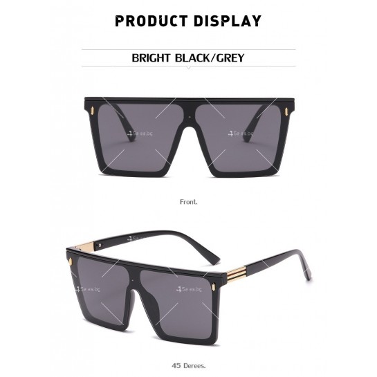 Дамски слънчеви очила с квадратни стъкла и цяла рамка в горната част