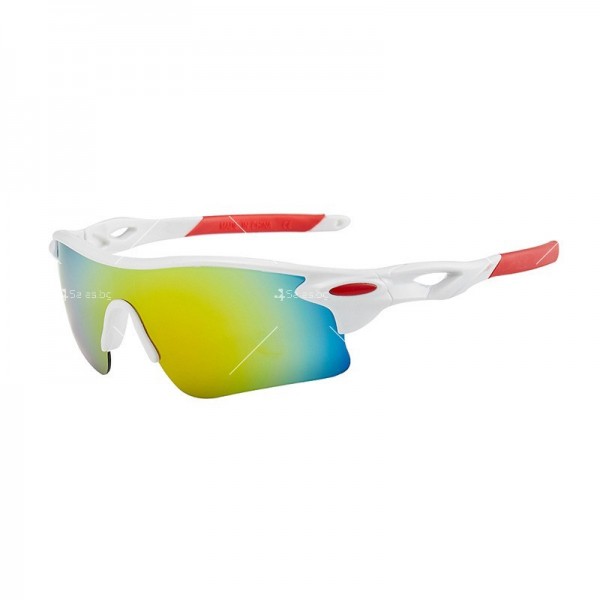 Мъжки спортни слънчеви очила с цветни стъкла и цветни дръжки 1
