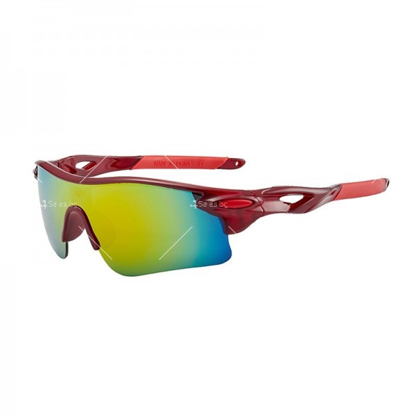 Мъжки спортни слънчеви очила с цветни стъкла и цветни дръжки 3