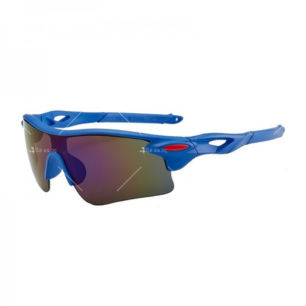 Мъжки спортни слънчеви очила с цветни стъкла и цветни дръжки 5