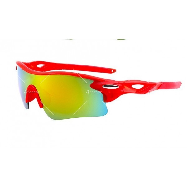 Мъжки спортни слънчеви очила с цветни стъкла и цветни дръжки 15