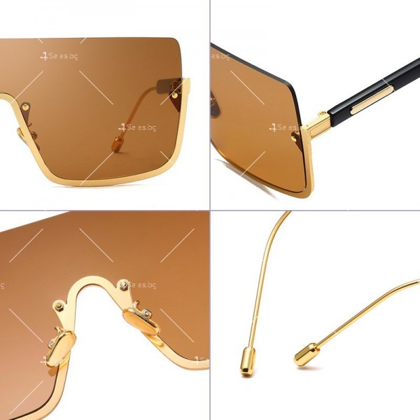 Ултра модерни дамски слънчеви очила с квадратни стъкла 9