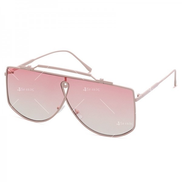 Унисекс слънчеви очила с тънки метални дръжки и рамка 7